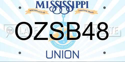 OZSB48 Mississippi License Plate
