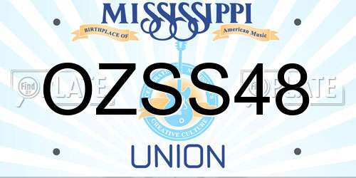 OZSS48 Mississippi License Plate