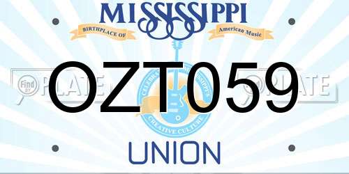OZT059 Mississippi License Plate