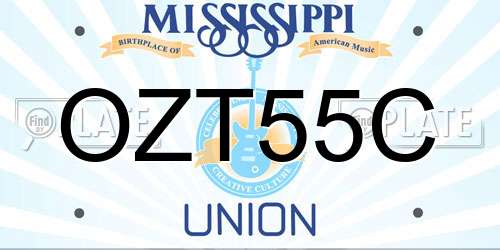 OZT55C Mississippi License Plate