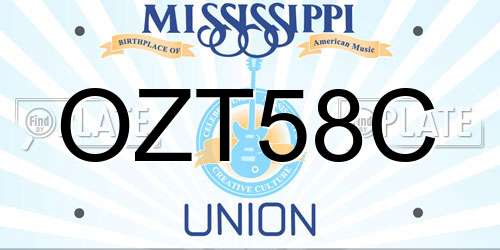 OZT58C Mississippi License Plate