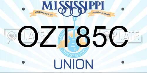 OZT85C Mississippi License Plate