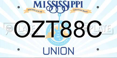 OZT88C Mississippi License Plate