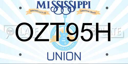 OZT95H Mississippi License Plate