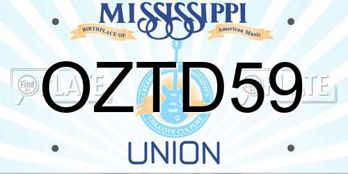 OZTD59 Mississippi License Plate