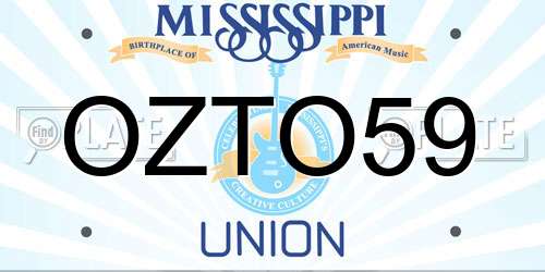 OZTO59 Mississippi License Plate