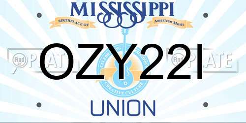 OZY22I Mississippi License Plate