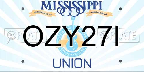OZY27I Mississippi License Plate