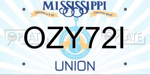 OZY72I Mississippi License Plate