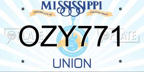 OZY771 Mississippi License Plate