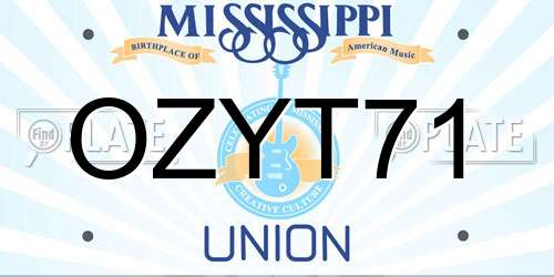 OZYT71 Mississippi License Plate