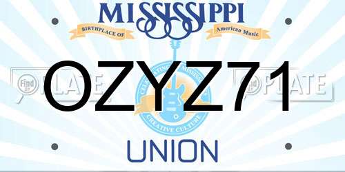 OZYZ71 Mississippi License Plate
