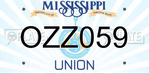 OZZ059 Mississippi License Plate