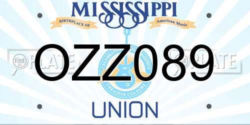 OZZ089 Mississippi License Plate