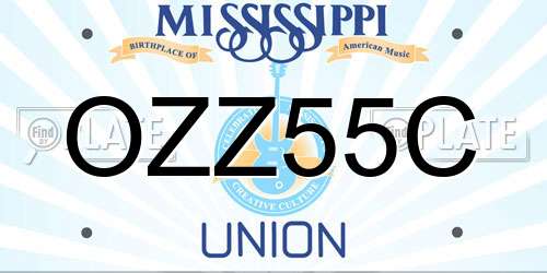 OZZ55C Mississippi License Plate