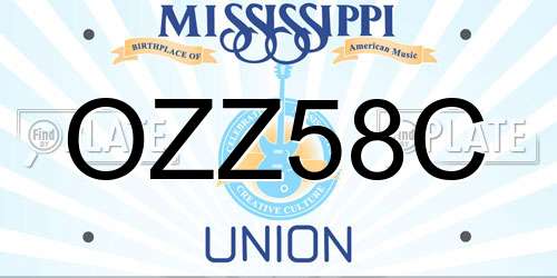 OZZ58C Mississippi License Plate