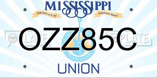 OZZ85C Mississippi License Plate