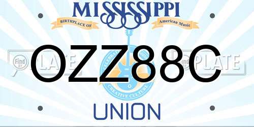 OZZ88C Mississippi License Plate