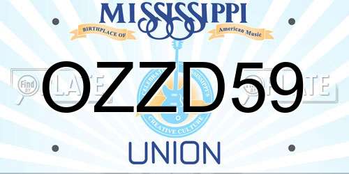 OZZD59 Mississippi License Plate