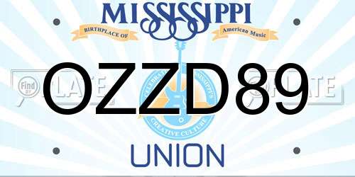 OZZD89 Mississippi License Plate