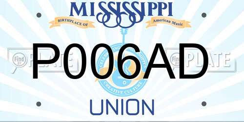 P006AD Mississippi License Plate