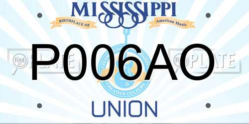 P006AO Mississippi License Plate