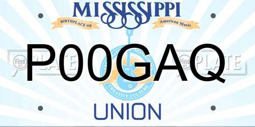 P00GAQ Mississippi License Plate
