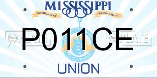 P011CE Mississippi License Plate