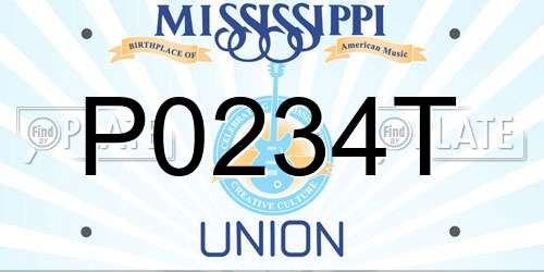 P0234T Mississippi License Plate