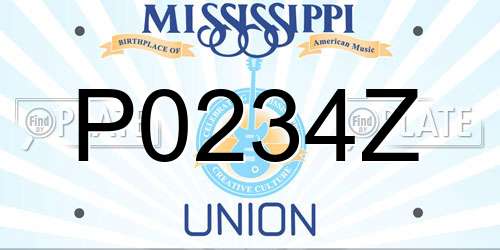P0234Z Mississippi License Plate