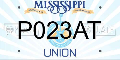 P023AT Mississippi License Plate