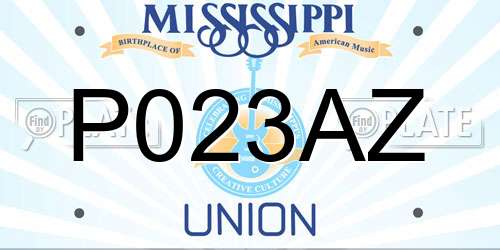 P023AZ Mississippi License Plate