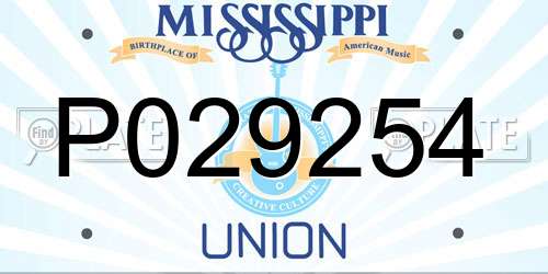 P029254 Mississippi License Plate