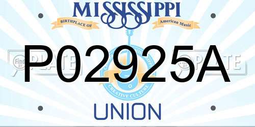 P02925A Mississippi License Plate