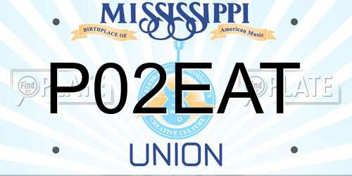 P02EAT Mississippi License Plate
