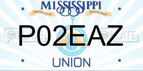 P02EAZ Mississippi License Plate