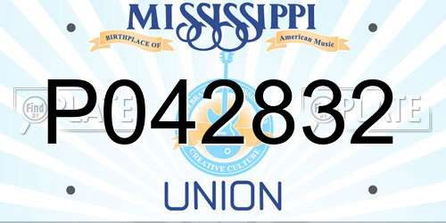 P042832 Mississippi License Plate