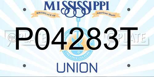 P04283T Mississippi License Plate