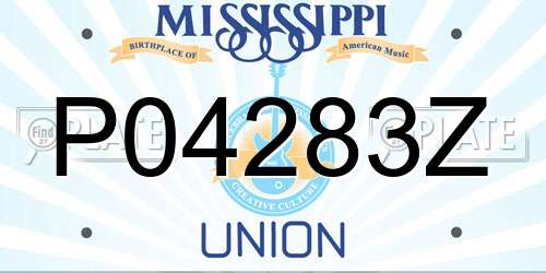 P04283Z Mississippi License Plate