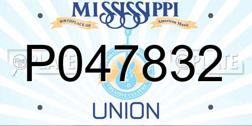P047832 Mississippi License Plate
