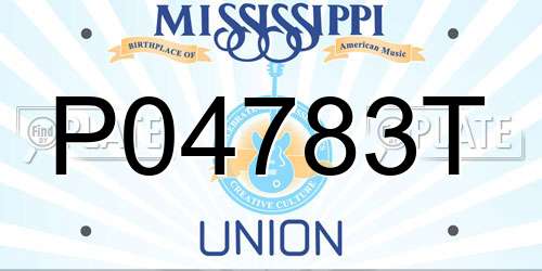 P04783T Mississippi License Plate