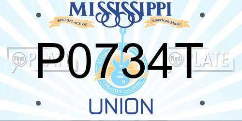 P0734T Mississippi License Plate