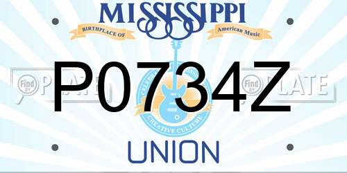 P0734Z Mississippi License Plate