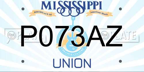 P073AZ Mississippi License Plate