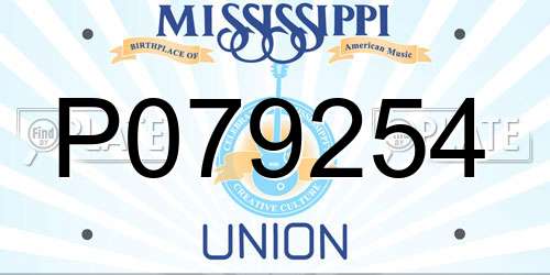 P079254 Mississippi License Plate