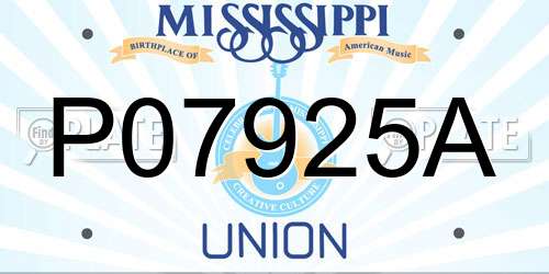 P07925A Mississippi License Plate