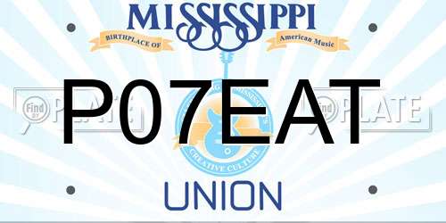 P07EAT Mississippi License Plate