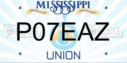 P07EAZ Mississippi License Plate