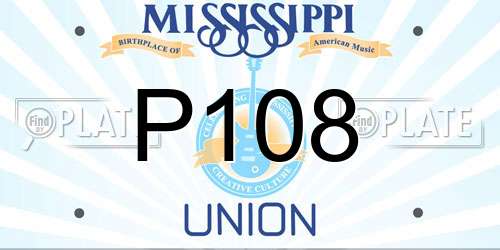 P108 Mississippi License Plate