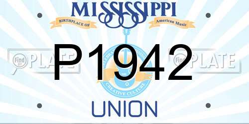 P1942 Mississippi License Plate